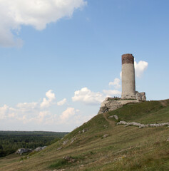 The ruins of the castle near Olsztyn, Poland