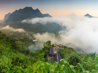 Morning mist in Nong Khiaw, northern Laos.
