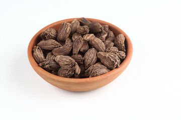 Black cardamom Dry cardamom spice. Cardamom seeds 