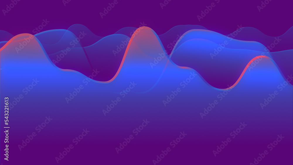 Poster abstract background. blue wave digital colourful loop . 3d rendering pattern with blinds effect . ab