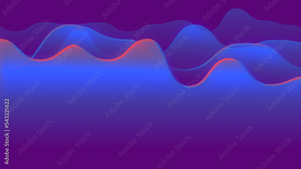 Poster abstract background. blue wave digital colourful loop . 3d rendering pattern with blinds effect . ab