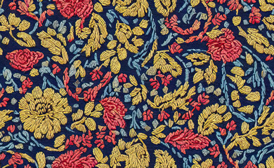 Embroidery colors on fabric