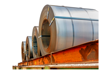 steel coil transportation isolated and save as to PNG file