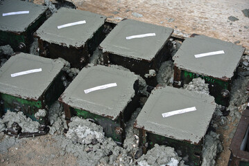 MALACCA, MALAYSIA -MAY 20, 2016: Cube test. Steel mold in square shape used to get standard square...