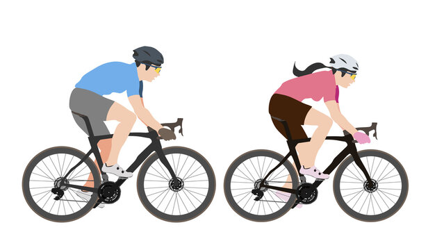 couple riding a bicycle on transparent illustration