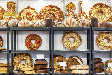 Beautiful loaf of bread in bakery