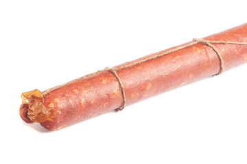 long sausage loaf isolated on white