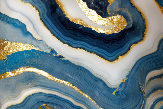 beautiful abstract grunge decorative dark blue stone wall texture. blue marble background. natural luxury style swirls of marble and gold powder. 3D Rendering