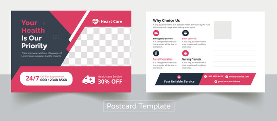 Corporate Postcard, Healthcare Medical Postcard, Postcard Design Templet Design
