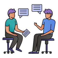 two person discussing about health care quality Concept Vector Color Icon Design, Medical and Healthcare Scene Symbol, Diseases Diagnostics Sign, Doctors and Patients Characters Stock Illustration