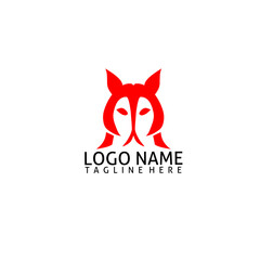 Simple red owl mascot logo
