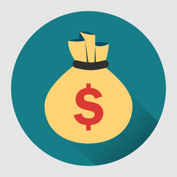 money bag icon with shadow.vector illustration