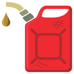 Flat Used Red Gas Can