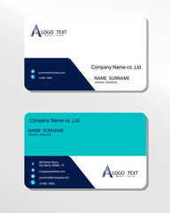 Creative and clean double sided business card template. vector illustration stationery design