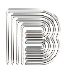 Silver capital letter b
