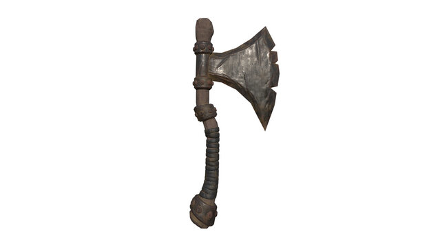 axe side view without shadow 3d render