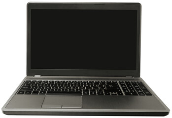 Laptop with blank screen. Isolated  background