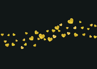 Valentine Sale Confetti. Handdrawn Border For Anniversary. Grunge Frame. Gold Art Backdrop. Romance Concept For Present. Golden Luxury Sparkle. Yellow Valentine Sale Confetti.