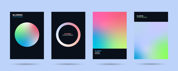 Abstract blured cover design or set poster template concept in modern minimal style for corporate identity, branding, social media advertising, promo. Minimalist poster design with dynamic fluid