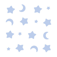 Pattern luna & stelle - obrazy, fototapety, plakaty