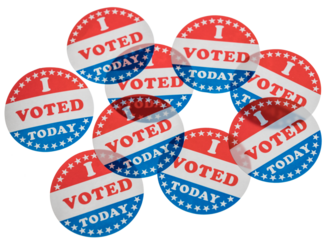 I Voted Today paper stickers on white background