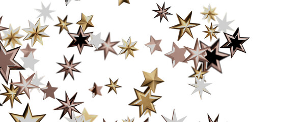 stars background, sparkle lights confetti falling. magic shining Flying christmas stars on night