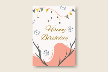 enchanting animal birthday card template background