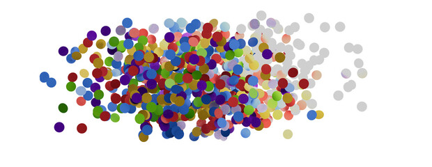 Colorful confetti on white background