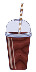 Cold Chocolate Milkshake with Straw