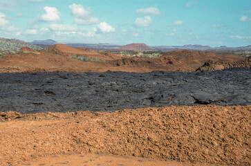 Volcan, Sullivan Bay, Ile Santiago, Archipel des Galapagos, Equateur