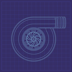 Turbo Charger Blueprint for Car Engine