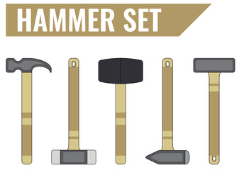 Hammer and Mallet Set 5 Piece