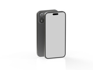 Modern glass smartphone hanging over the table