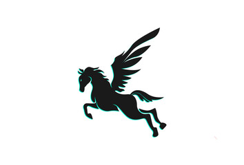 Illustration Vector graphic of Horse with wings isolated pegasus. fit for mythical animal, stallion tattoo heraldic silhouette Logo Design etc.