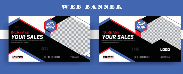 Corporate marketing web banner Template design, webinar facebook cover banner template social media post Youtube Thumbnail web banner package Bundle, products promotion banners template.