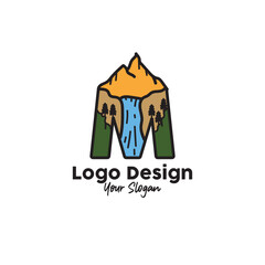 Logo Vintage mountain design 