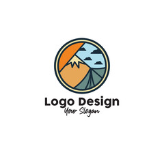 logo Mountain design outdor camp