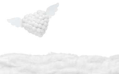 Valentine's day concept. cotton wool heart shape