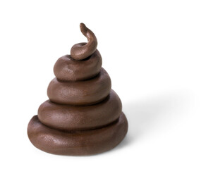 Art emoticon brown poop with eyes and mouth