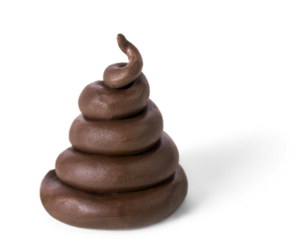 Art emoticon brown poop with eyes and mouth