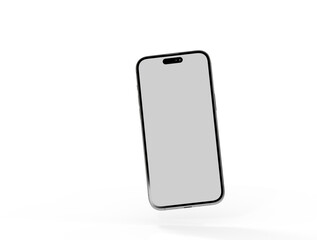 3d smartphone with blank screen isolated
