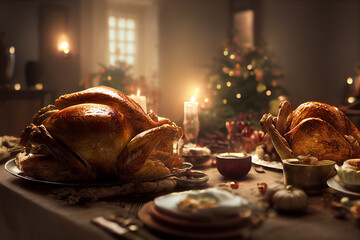 Obraz premium christmas table with gifts