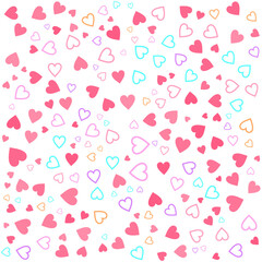 ILLUSTRATION ABSTRACT LOVE, HEART SEAMLESS PATTERN FLAT COLOR VECTOR