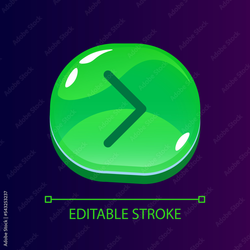 Aufkleber right side pointer glossy ui button with linear icon. arrow showing direction. information. isolated