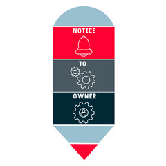 NTO - Notice To Owner acronym. business concept background.  vector illustration concept with keywords and icons. lettering illustration with icons for web banner, flyer, landing