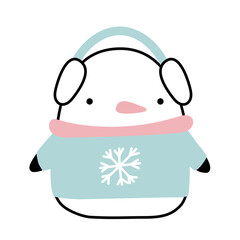 Cute cartoon penguin. Little penguin character with happy smile, aquatic flightless bird mascot vector set of baby penguin, animal cute cartoon, character little and funny bird isolated