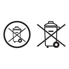 Do not throw in the trash icon symbol. Special disposal sign.