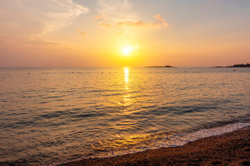 Scenic summer sunset on a beach