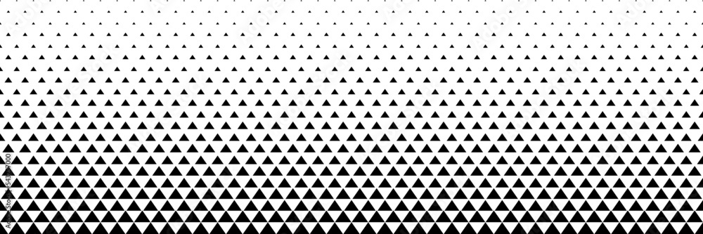 Poster horizontal black halftone of triangle design for pattern and background.
