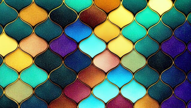 AI generated digital art of colorful mermaid scales pattern